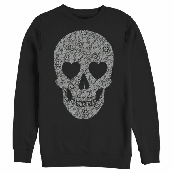 Men’s Lost Gods Lace Print Heart Skull Sweatshirt