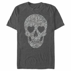 Men’s Lost Gods Lace Print Heart Skull T-Shirt