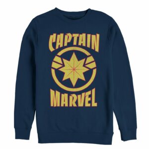 Men’s Marvel Captain Marvel Star Symbol Shield Sweatshirt