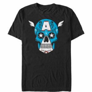 Men’s Marvel Halloween Captain America Sugar Skull T-Shirt