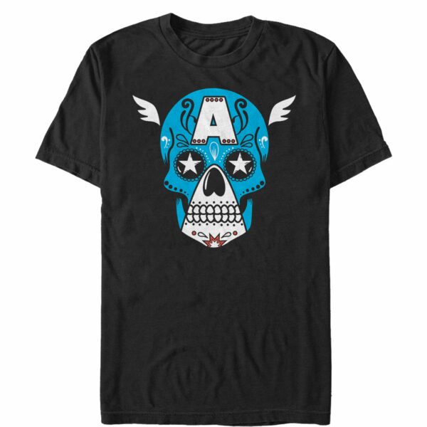 Men’s Marvel Halloween Captain America Sugar Skull T-Shirt