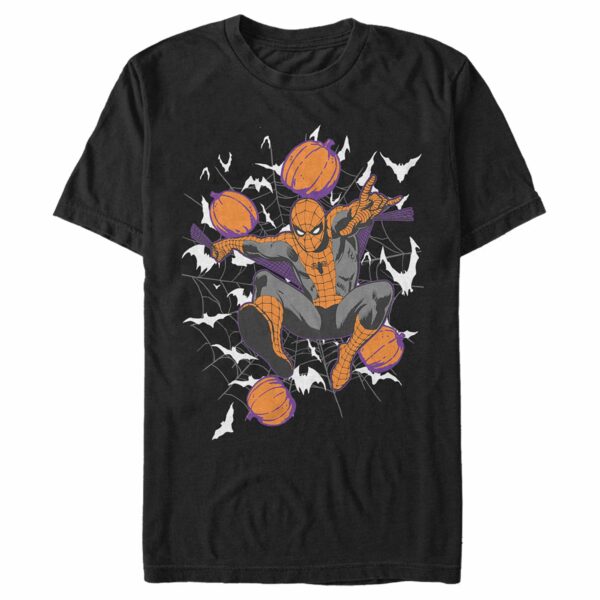 Men’s Marvel Halloween Spider-Man Pumpkin Web T-Shirt