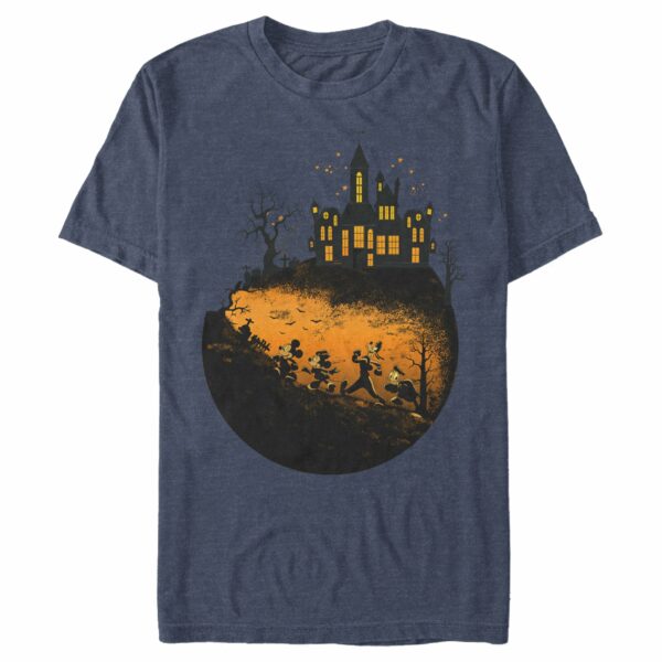 Men’s Mickey & Friends Halloween Mickey Mouse and Haunted House T-Shirt