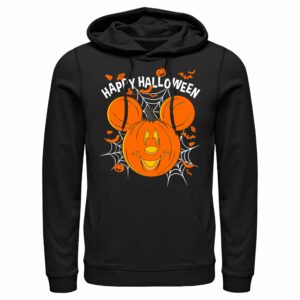 Men’s Mickey & Friends Halloween Mouse-O’-Lantern Pull Over Hoodie