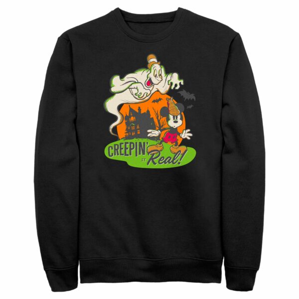 Men’s Mickey & Friends Halloween Retro Mickey Mouse Creepin’ it Real Sweatshirt