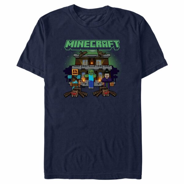 Men’s Minecraft Halloween Creeper Haunted House T-Shirt