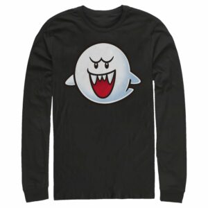 Men’s Nintendo Mario Boo Ghost Smile Long Sleeve Shirt