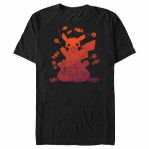 Men’s Pokemon Halloween Pikachu Bag of Candy T-Shirt