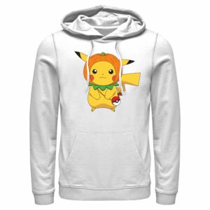 Men’s Pokemon Halloween Pumpkin Pikachu Pull Over Hoodie