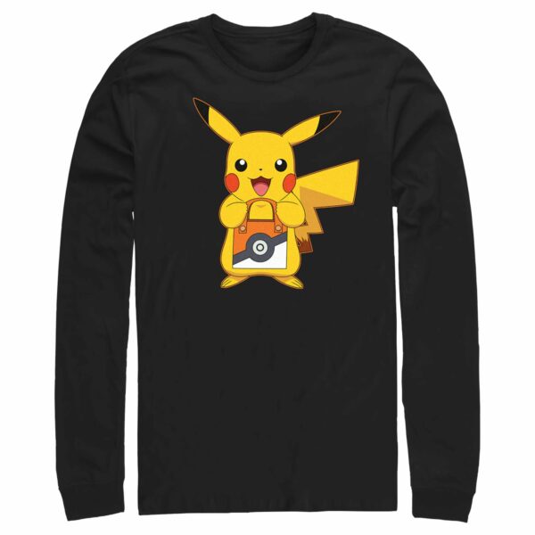 Men’s Pokemon Halloween Trick or Treat Pikachu Long Sleeve Shirt