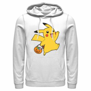 Men’s Pokemon Halloween Trick-or-Treating Pikachu Pull Over Hoodie