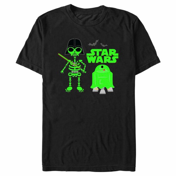 Men’s Star Wars Halloween Darth Vader and R2-D2 Green Costumes T-Shirt