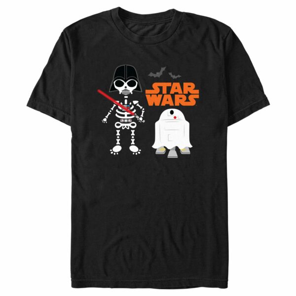 Men’s Star Wars Halloween Darth Vader and R2-D2 White Costumes T-Shirt