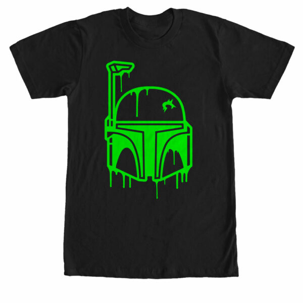 Men’s Star Wars Halloween Dripping Boba Fett Helmet T-Shirt