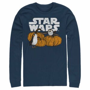 Men’s Star Wars The Last Jedi Pumpkin Patch Porg Long Sleeve Shirt