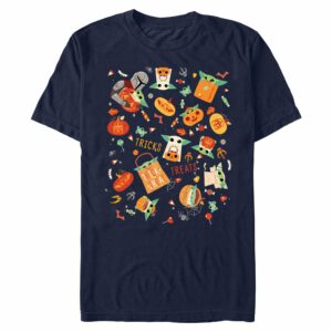 Men’s Star Wars The Mandalorian Halloween Candy Collage T-Shirt