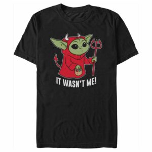 Men’s Star Wars The Mandalorian Halloween Grogu Devil Costume It Wasn’t Me T-Shirt