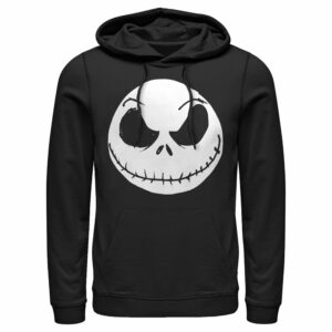 Men’s The Nightmare Before Christmas Halloween Jack Skellington Big Face Pull Over Hoodie