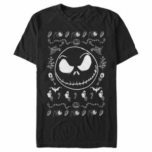 Men’s The Nightmare Before Christmas Halloween Jack Skellington Sweater Print T-Shirt