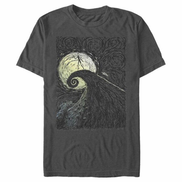 Men’s The Nightmare Before Christmas Jack Skellington Spiral Hill Painting T-Shirt