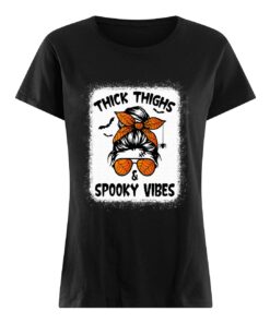 Messy Bun Thick Thighs And Spooky Vibes Sweatshirt 1 Messy Bun Thick Thighs And Spooky Vibes Sweatshirt 2