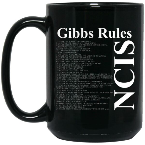 NCIS Gibbs Rules Mug Shirt Sweatshirt Long Sleeve Hoodie Tank Mug