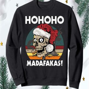 Skull Biker Death Skeleton Xmas Santa Claus Sweatshirt