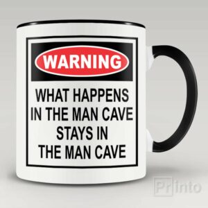 What happens in the man cave – coffee mug