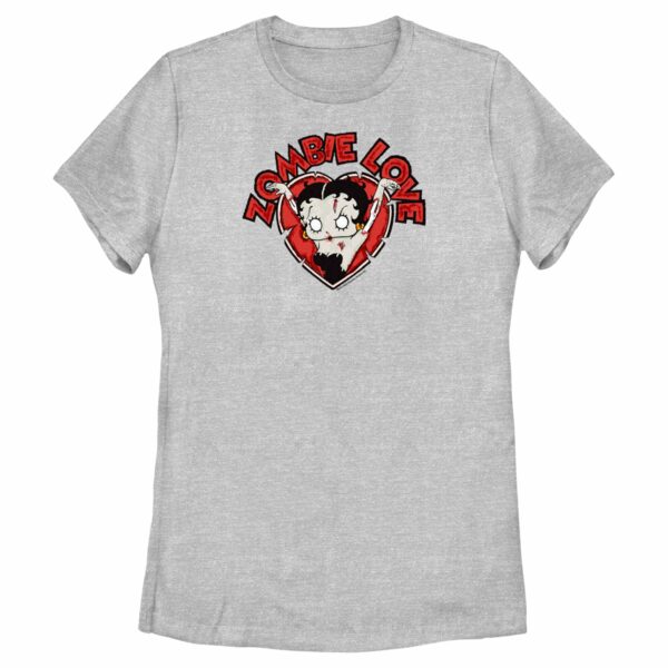 Women’s Betty Boop Halloween Zombie Love Heart T-Shirt