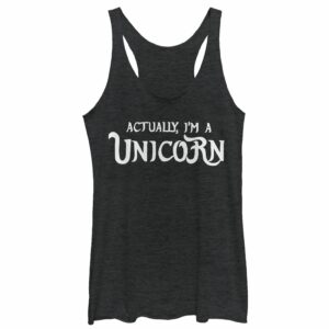 Women’s CHIN UP Halloween Actually I’m a Unicorn Racerback Tank Top