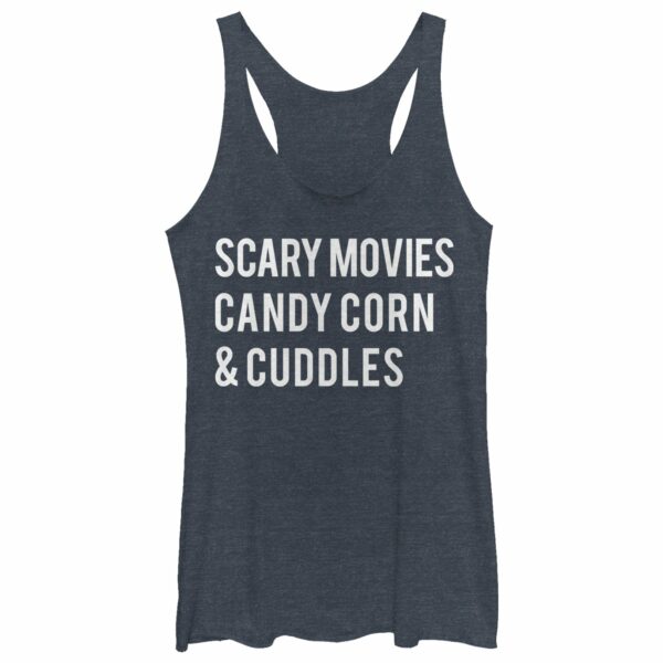 Women’s CHIN UP Halloween Candy Corn and Cuddles Racerback Tank Top