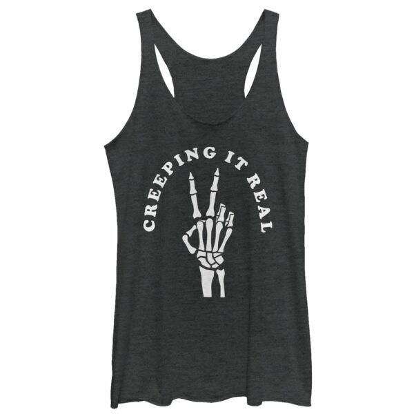 Women’s CHIN UP Halloween Creepin’ Real Skeleton Racerback Tank Top