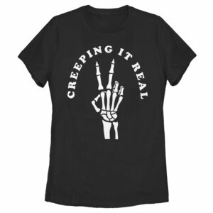 Women’s CHIN UP Halloween Creepin’ Real Skeleton T-Shirt