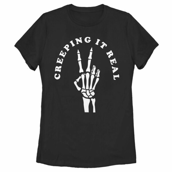 Women’s CHIN UP Halloween Creepin’ Real Skeleton T-Shirt