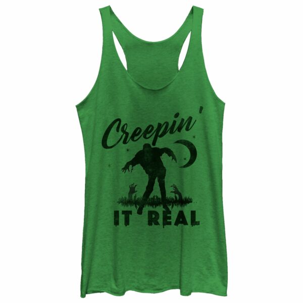 Women’s CHIN UP Halloween Creepin’ Real Zombie Racerback Tank Top