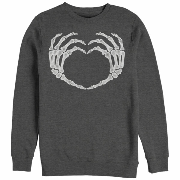 Women’s CHIN UP Halloween Skeleton Heart Hands Sweatshirt