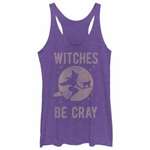 Women’s CHIN UP Halloween Witches Be Cray Racerback Tank Top