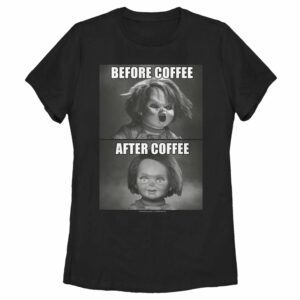 Women’s Child’s Play Before and After Coffee Meme T-Shirt