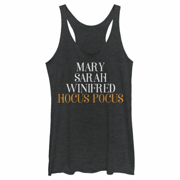 Women’s Hocus Pocus Sanderson Sister Names Racerback Tank Top