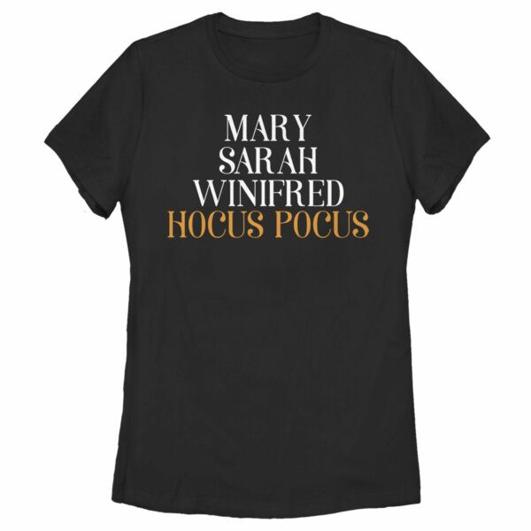 Women’s Hocus Pocus Sanderson Sister Names T-Shirt