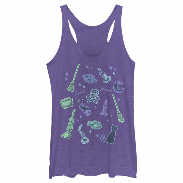 Women’s Hocus Pocus Witchy Symbols Racerback Tank Top