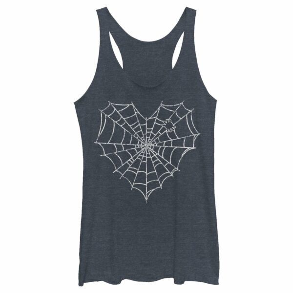 Women’s Lost Gods Halloween Heart Spider Web Racerback Tank Top