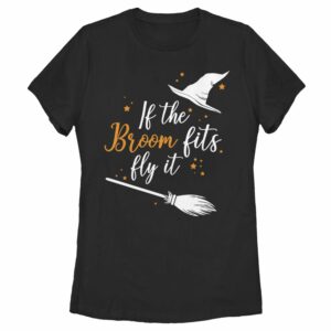 Women’s Lost Gods Halloween If the Broom Fits Fly It T-Shirt