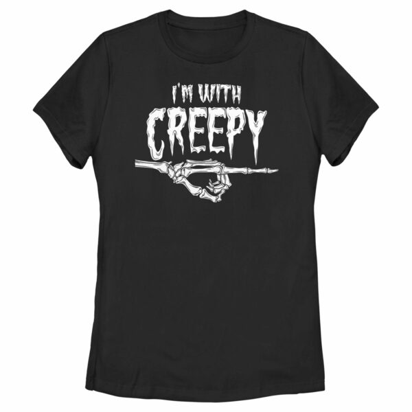 Women’s Lost Gods Halloween I’m With Creepy T-Shirt