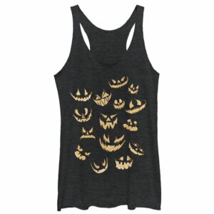 Women’s Lost Gods Halloween Jack-o’-Lantern Faces Racerback Tank Top