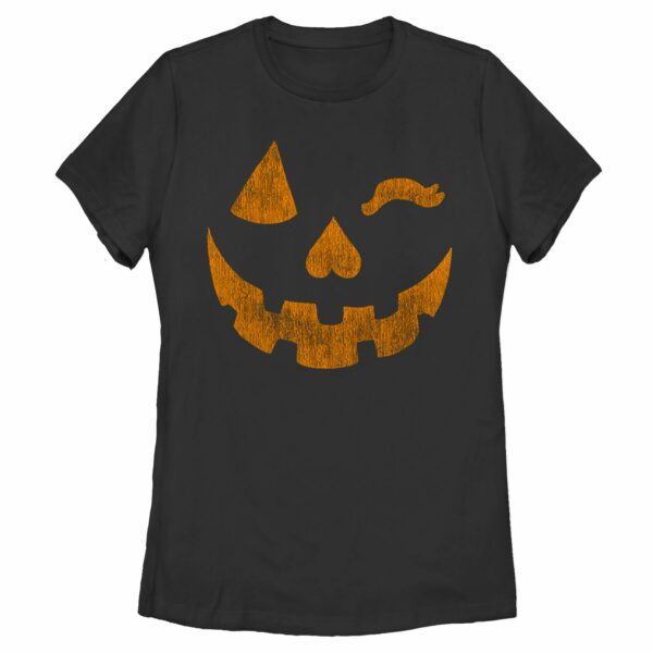 Women’s Lost Gods Halloween Jack-o’-Lantern Wink T-Shirt