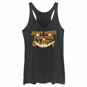 Women’s Lost Gods Halloween Just Here for the Candy Jack-O’-Lantern Racerback Tank Top