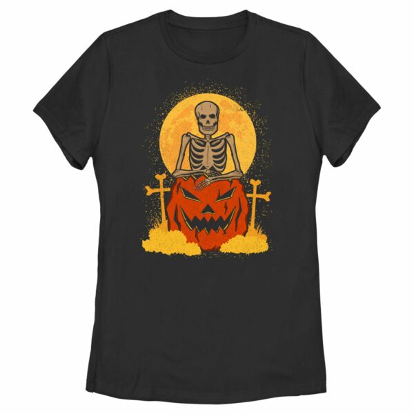 Women’s Lost Gods Halloween Skeleton and Jack-O’-Lantern T-Shirt