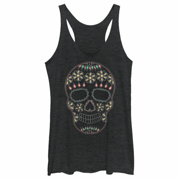 Women’s Lost Gods Halloween Sugar Skull Racerback Tank Top