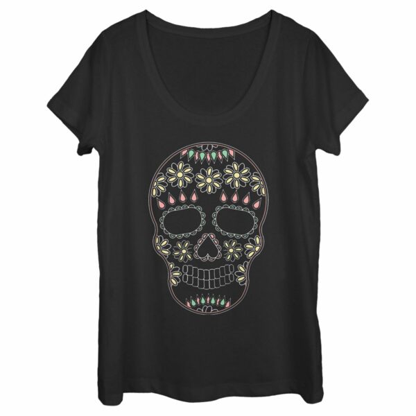 Women’s Lost Gods Halloween Sugar Skull Scoop Neck